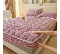 Drap housse surmatelas en velours épais et coton élastique pour protéger le lit, design doux et durable