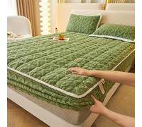 Drap housse surmatelas en velours épais et coton élastique pour protéger le lit, design doux et durable