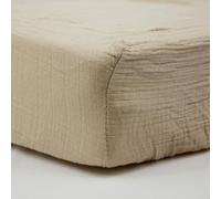 Babycalin - Drap housse 70x140 cm Taupe - Drap housse coton Doux, respirant et résistant en double Gaze de Coton - Drap 70x140 Tendance Déco pour lit bébé - Drap housse bébé avec bonnets de 17 cm