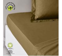 TODAY Drap Housse en Coton Bio Organic - Bronze - 180 X 200 Cm