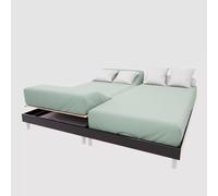 Soleil d'ocre, Drap Housse TPR en Coton 57 Fils 2x80x200 cm UNI Vert Eau