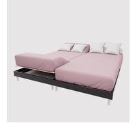 Drap housse TPR en coton 57 fils 2x80x200 cm UNI vieux rose par Soleil d'Ocre