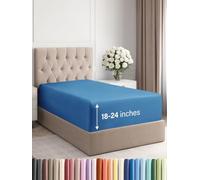 Drap-housse très profond pour lit jumeau XL, drap-housse de luxe uniquement - Convient facilement aux matelas de 45,7 cm à 61 cm, ultra doux, infroissable avec poches très profondes, respirant et