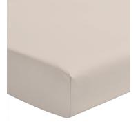 Drap housse uni 100% coton - Bonnet 25cm - Beige crème - 180x200 cm
