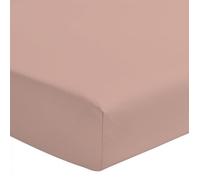 Drap housse uni 100% coton - Bonnet 25cm - Rose - 90x190 cm