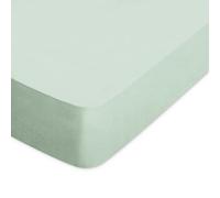 Drap housse uni 110x190 cm bonnet 30 cm 100% coton ALTO vert fleur d'amandier