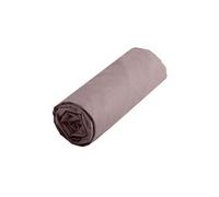 - Drap housse Taupe uni en coton - 140 x 190 cm