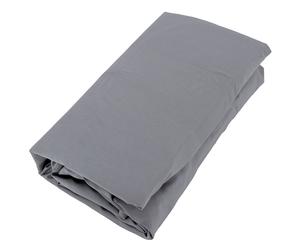Drap housse uni 140x190 cm bonnet 35 cm percale de coton MANOIR gris Ardoise