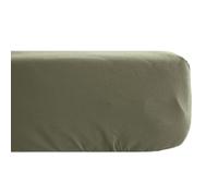 Drap housse uni 140x190 cm bonnet 35 cm percale de coton MANOIR vert Mousse