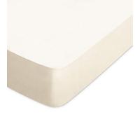 Drap housse uni 150x190 cm bonnet 30 cm 100% coton ALTO Crème