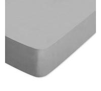 Drap housse uni 150x190 cm bonnet 40 cm 100% coton ALTO gris Alu
