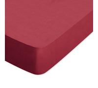 Drap housse uni 150x190 cm bonnet 50 cm 100% coton ALTO rouge Garance