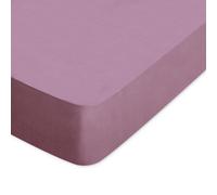 Drap housse uni 150x190 cm bonnet 50 cm 100% coton ALTO violet Raisin