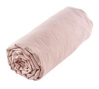 Drap housse uni 160x200 cm MILA 100% polyester micro lavée rose poudré