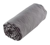 Drap housse uni 160x200 cm MILA polyester micro lavée gris anthracite