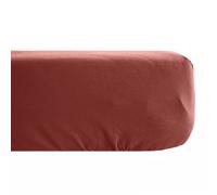Drap housse uni 160x200 cm percale MANOIR rose Peche bonnet 35