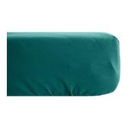 Drap housse uni 160x200 cm bonnet 35 cm percale de coton MANOIR vert Canard