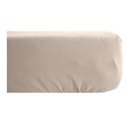 Drap housse uni 180x200 cm bonnet 40 cm percale de coton MANOIR beige Lin