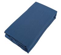Drap housse uni 80x200 cm bonnet 35 cm percale de coton MANOIR bleu Marine