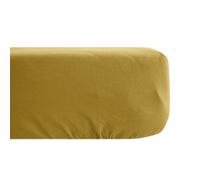 Drap housse uni 90x200 cm bonnet 35 cm percale de coton MANOIR vert Jasmin