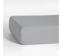 Drap Housse Uni Coton Bonnet 40 cm (140 X 190, Gris Clair)