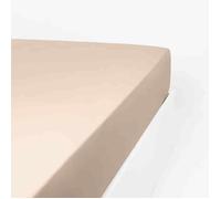 Drap housse uni coton percale 200 fils DESIREE Beige 160x200