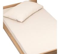 Drap housse gaze de coton uni beige