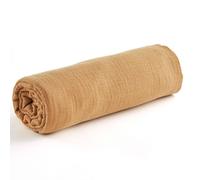 Drap housse uni en gaze de coton camel 90X190