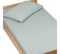 Drap housse uni en gaze de coton Vert Eucalyptus 90x190 vert TU