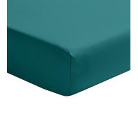 ESSIX - Drap Housse uni en Percale de Coton, Bonnet de 30cm, PREMIÈRE - 100 x 200 cm - Bleu Emeraude - Percale de Coton - 80 Fils/cm² - Bonnet 30 cm - Entretien Facile