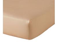 Drap housse uni en satin de coton, HEURE DORÉE - A demain - 90 x 190 cm - Beige