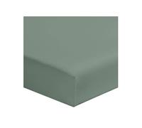 Drap housse vert de gris 100% coton bonnet 30 cm 120x200 cm