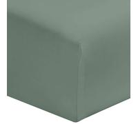 Drap housse vert de gris 100% coton bonnet 40 cm 140x190 cm - Vert - Fabriqué en France - Terre de Nuit
