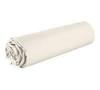 Drap housse VITALIA 100% coton 140x190 bonnet 35cm ivoire Blanc