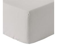 Drap-housse Westwing Biba en coton, gris, 180 x 200 x 15 cm