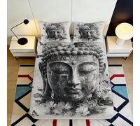 Drap Housse Zen Bouddha 3D Microfibre imprimée Deep Pocket Zen Bouddha Mattress Fitted Cover antidérapant Chambre Adulte 90x200x25cm