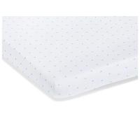 Drap-housses en jersey pour berceaux cododos et poussettes bleu clair et uni blanc