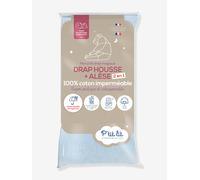 Drap magique 2 en 1 : drap-housse / alèse P'TIT LIT gris 60X120