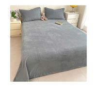 Drap Plat 1 2 Personne 120x230 160x230 230x250 250x270 sans Elastique pour Lit 90-200cm en Velours en Flanelle for l'automne, l'hiver et Le Printemps(Light Gray,160x230cm)