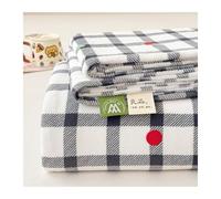 Drap Plat 1/2 Personnes en Polaire Draps de lit Plats en Velours en Flanelle Douce et Chaude for l'hiver pour Lits Simple Double(Grey Grid,200x230cm)