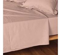 Douceur d'Intérieur Drap plat Lina 180 x 290 cm 100% coton Rose 1 personne