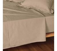 Douceur d'Intérieur Drap plat Lina 180 x 290 cm 100% coton Sable