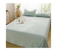 Drap Plat 100% Coton 1/2 Personnes 160x230cm à 245x270cm Classe A Drap de Dessus de Couleur Unie brossé draps de lit Plats Doux et Respirants(Blue,160x230cm)