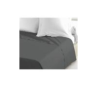 Lovely Home Drap plat 100% coton 240 x 300 cm Gris foncé