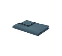 Today - Drap plat - 100% coton BIO - 300 x 240 cm - Bleu paon Bleu G