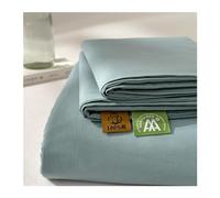Drap Plat 100% Coton Lavé 120x230 160x230 200x230 200x245 270x245 Confortable et Respirant Drap Plat 1/2 Personnes Confortable(Green,200x230cm)