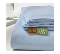Drap Plat 100% Coton Lavé 120x230 160x230 200x230 200x245 270x245 Confortable et Respirant Drap Plat 1/2 Personnes Confortable(Sky Blue,120x230cm)