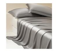 Drap Plat 100% Eucalyptus Autrichien 180x230 245x250 245x265 Drap Plane Tencel Lyocell 2 Personnes Draps de Lit Plus Doux Que Les Draps en Soie (Color : Gray B, Size : 245x265cm+48x74cm x2)