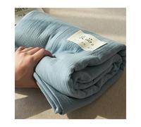 Drap Plat 160x230cm 200x230cm 245x250cm 245x270cm Drap Supérieur en Double Gaze 100% Coton Ultra Doux et Respirant Simple Double King(Blue,245x250cm+48x74cmx2)