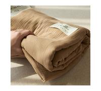 Drap Plat 160x230cm 200x230cm 245x250cm 245x270cm Drap Supérieur en Double Gaze 100% Coton Ultra Doux et Respirant Simple Double King(Brown,245x270cm)